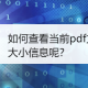 查看当前pdf文件巨细信息查看教程